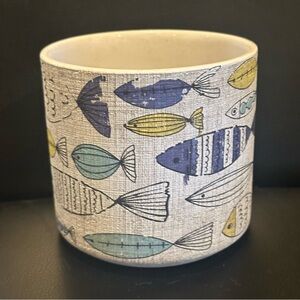 Colorful Fish Patterned Ceramic Planter /pre-loved